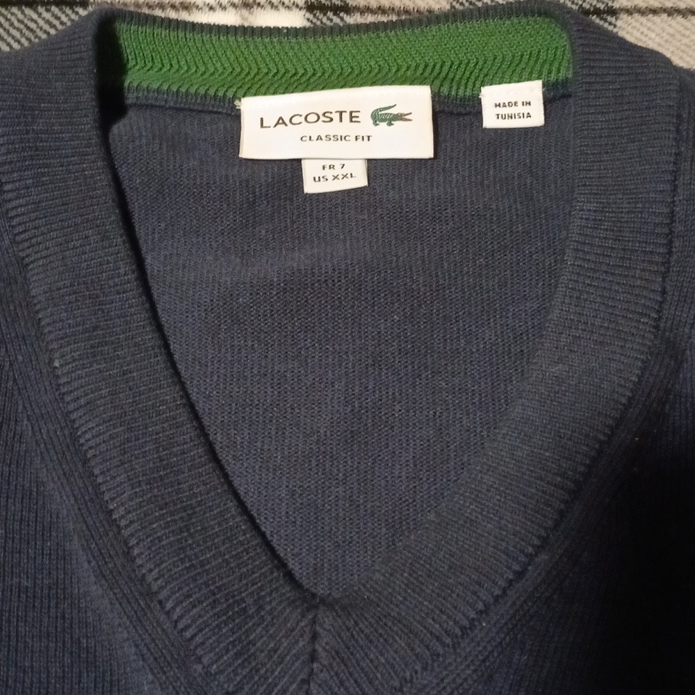 Lacoste classic fit v-neck sweatshirt double XL